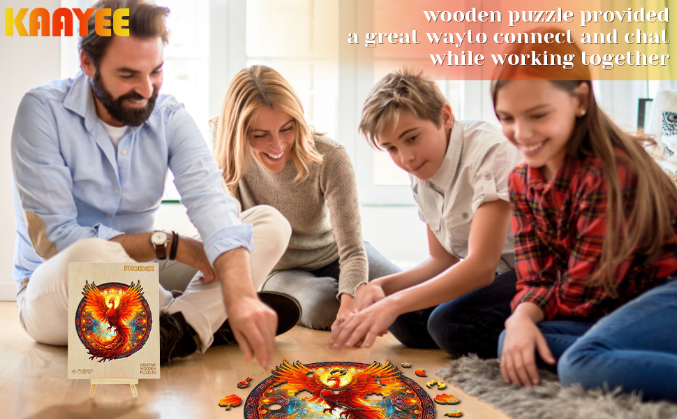 Rising Together: Strengthen Family Bonds with a Phoenix-Themed Wooden Puzzle 66d2d873e3770