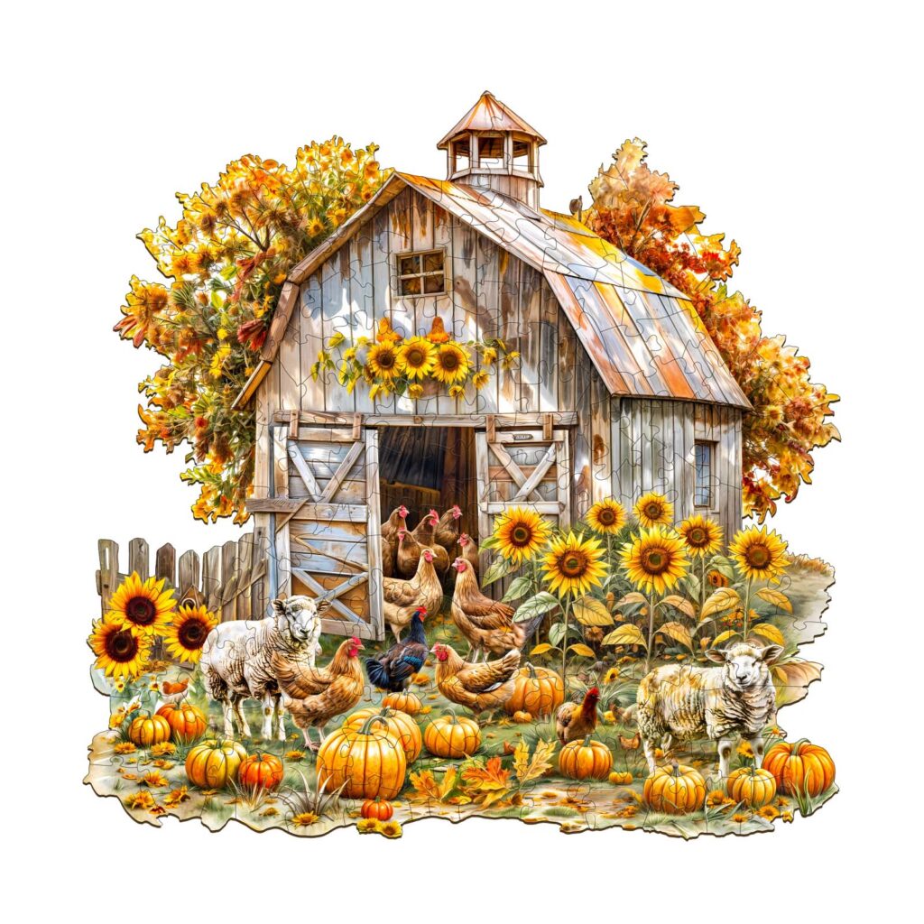 Wooden Jigsaw Puzzle-Autumn Farm 66cfe8f9c1c66
