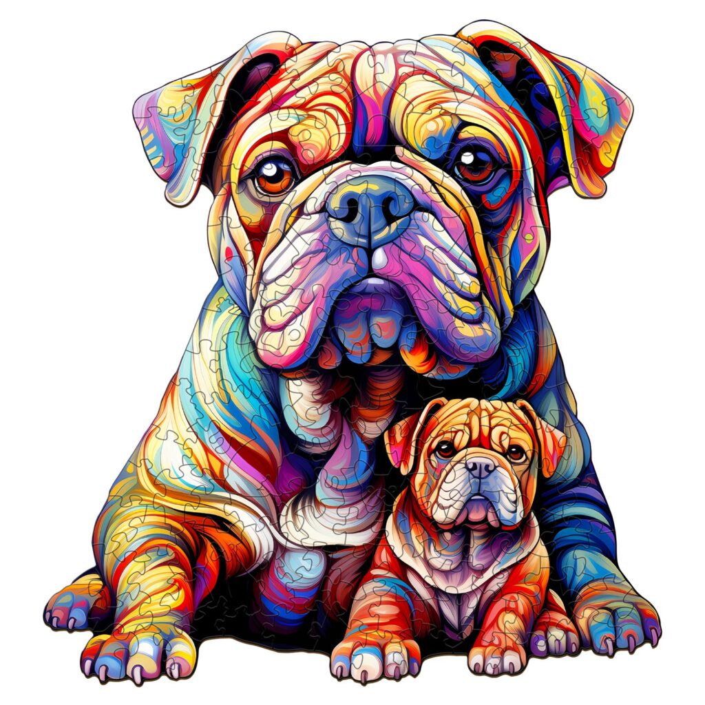 Wooden Jigsaw Puzzle – Bulldog Family 2 66d39e4186b8d