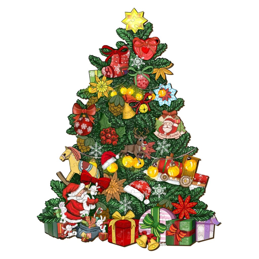 Wooden Jigsaw Puzzle-CHRISTMAS TREE 66cf630fd5936