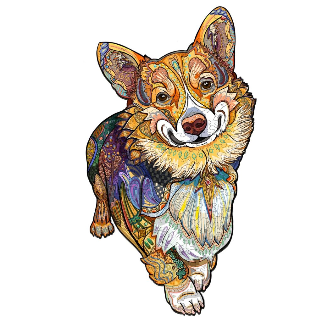 Wooden Jigsaw Puzzle-CLEVER CORGI 66d234c319866