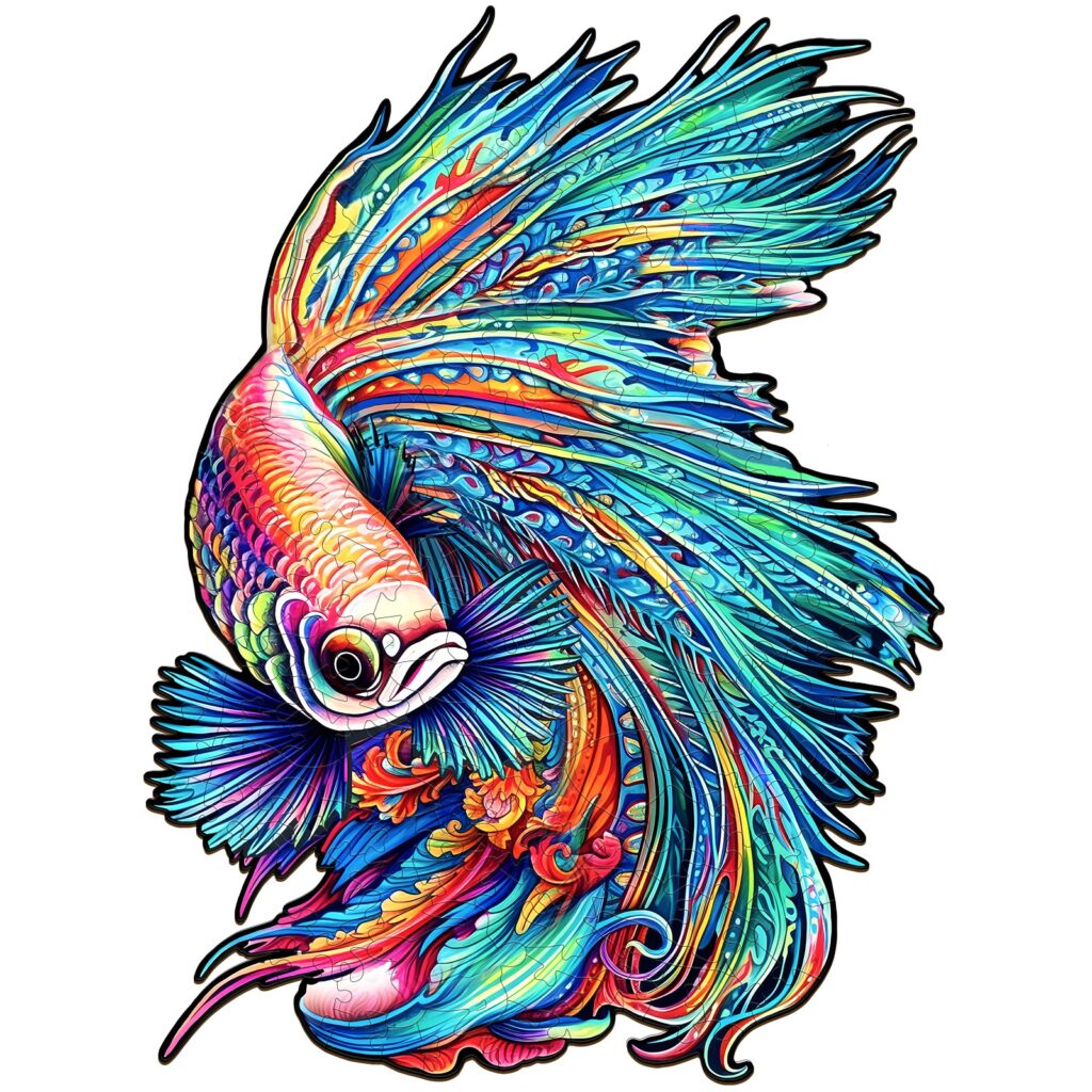 Wooden Jigsaw Puzzle-COLORFUL BETTA 66d031210e05b
