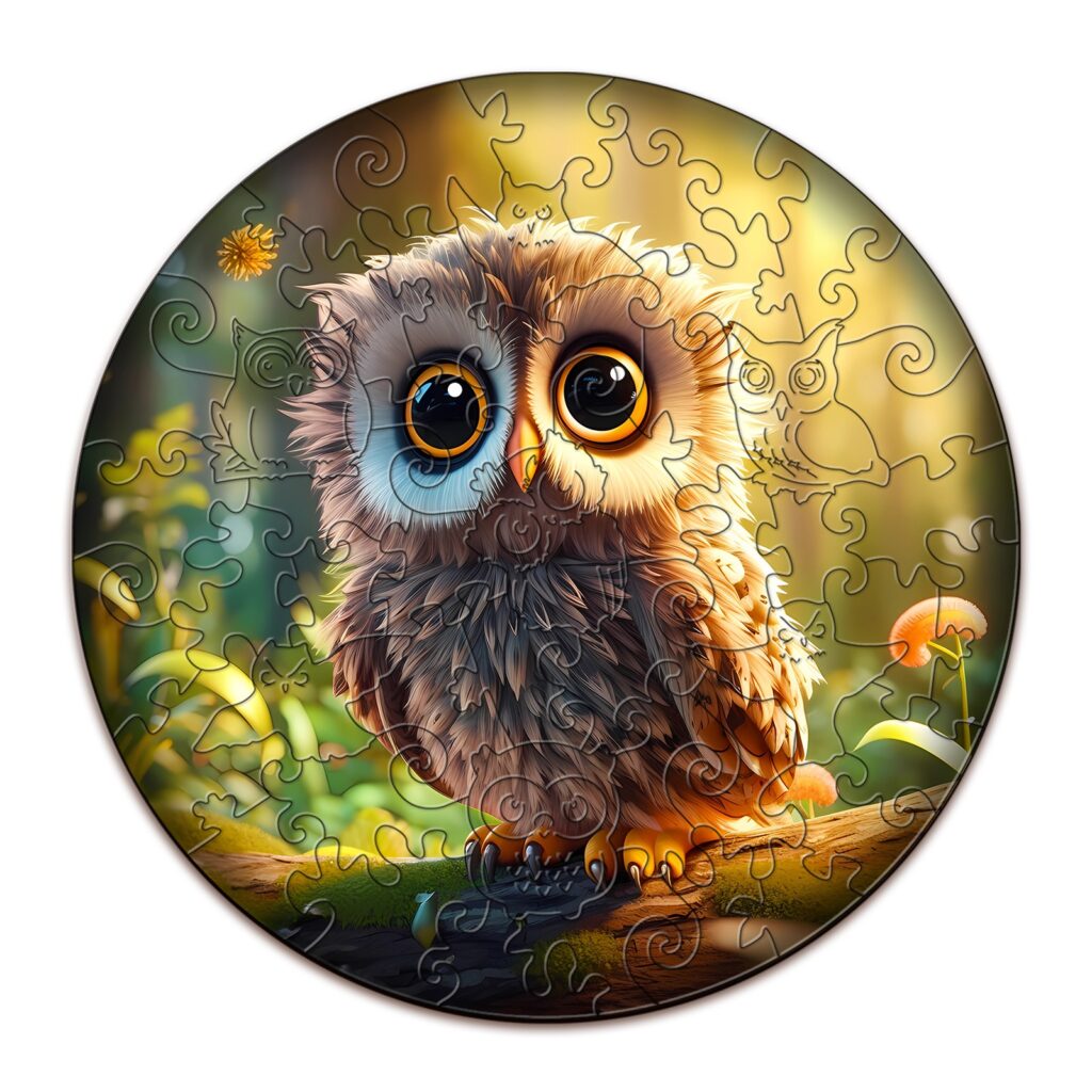 Children Wooden Jigsaw Puzzle-Cute Owl 66d34b593bd94