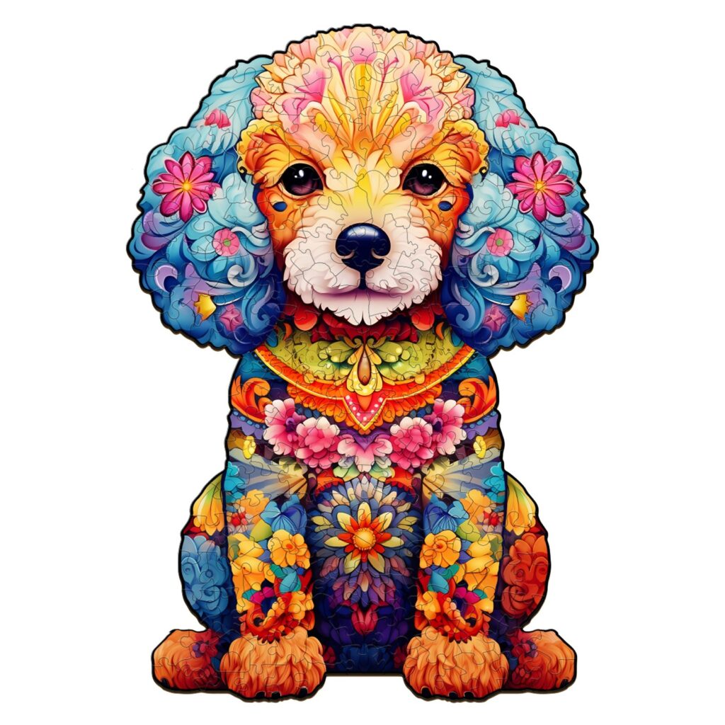 Wooden Jigsaw Puzzle-cute poodle 66d08deb1e297