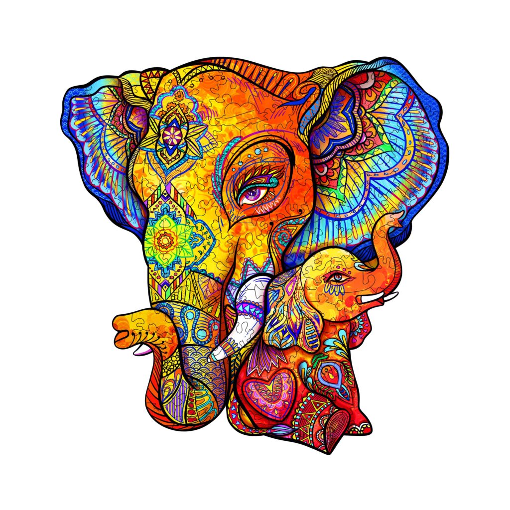 Wooden Jigsaw Puzzle-Elephant Puzzle Maternal Love 66cfdea9e5137