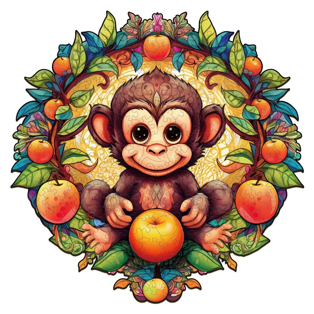 Wooden Jigsaw Puzzle-Happy Monkey 66cfbfbdc30d2