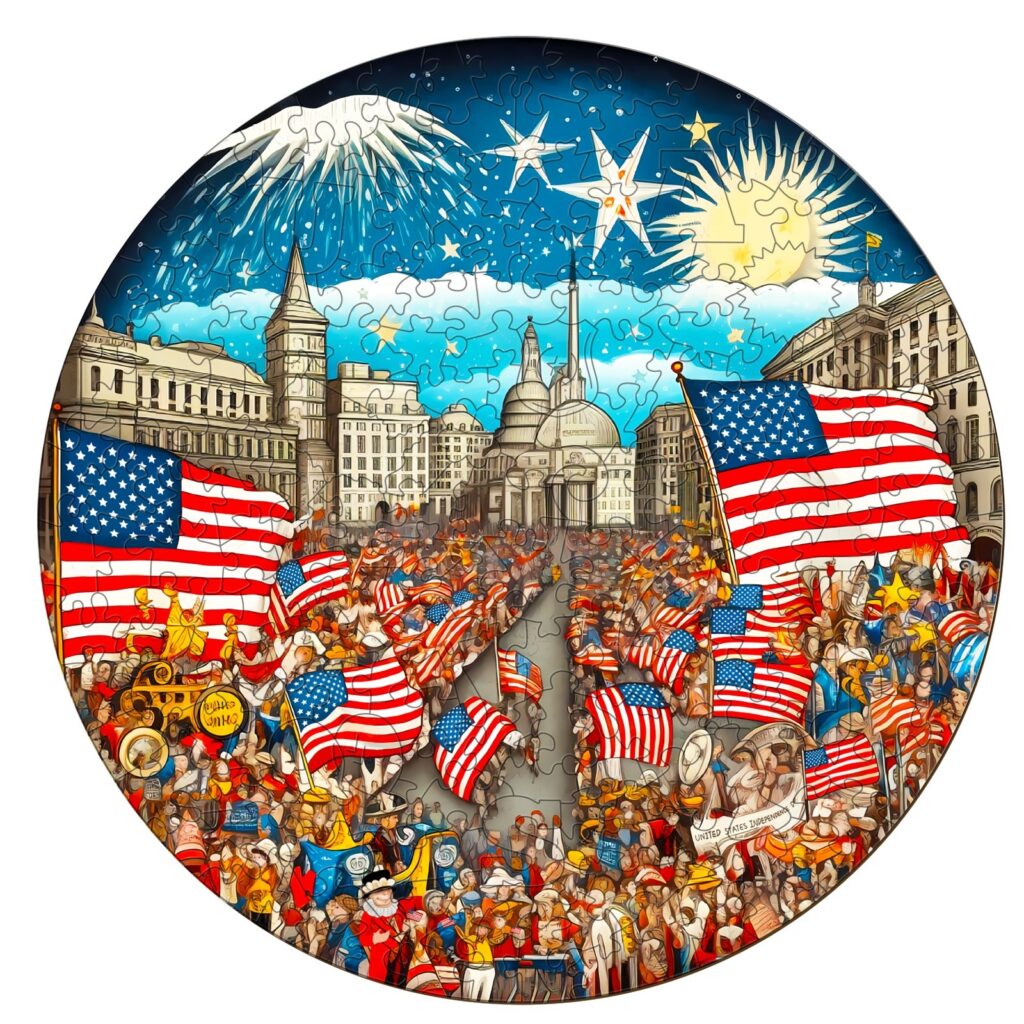 Wooden Jigsaw Puzzle-Independence Day Carnival 66ced2a427a55