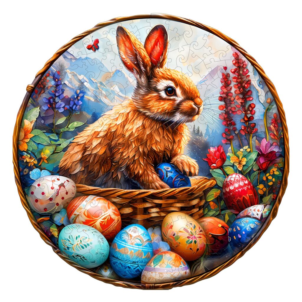 Wooden Jigsaw Puzzle-Easter Bunny 66cf06009ee6c