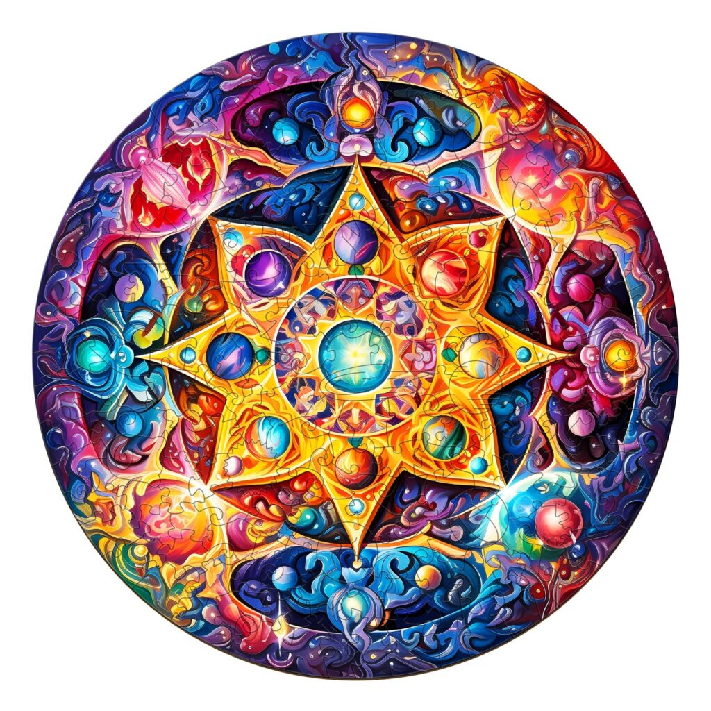Wooden Jigsaw Puzzle-Mandala Planet 66d0b74fcd242