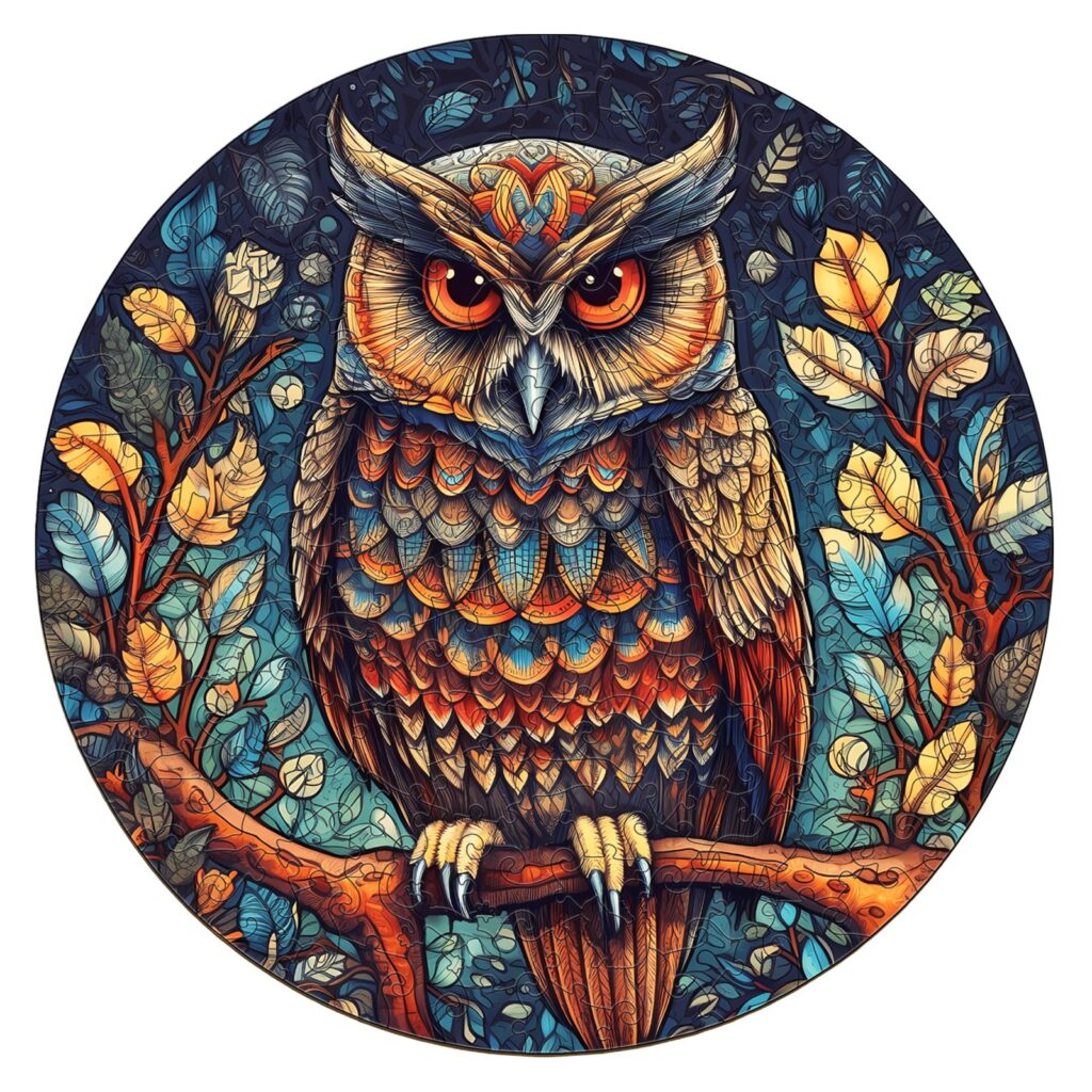 Wooden Jigsaw Puzzle-Mystic Owl 66d2012470fbe