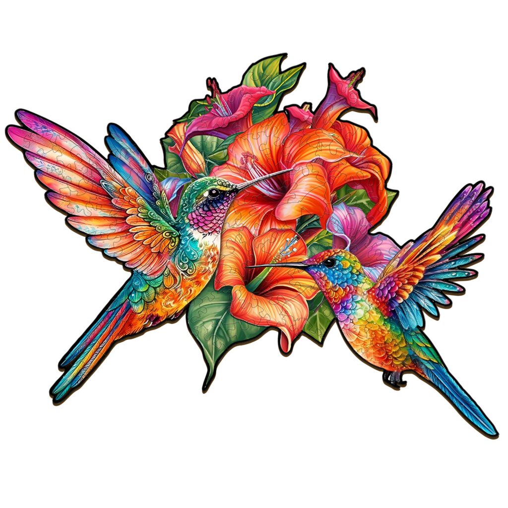 Wooden Jigsaw Puzzle-nectar-feeding hummingbirds 66d128b79f911