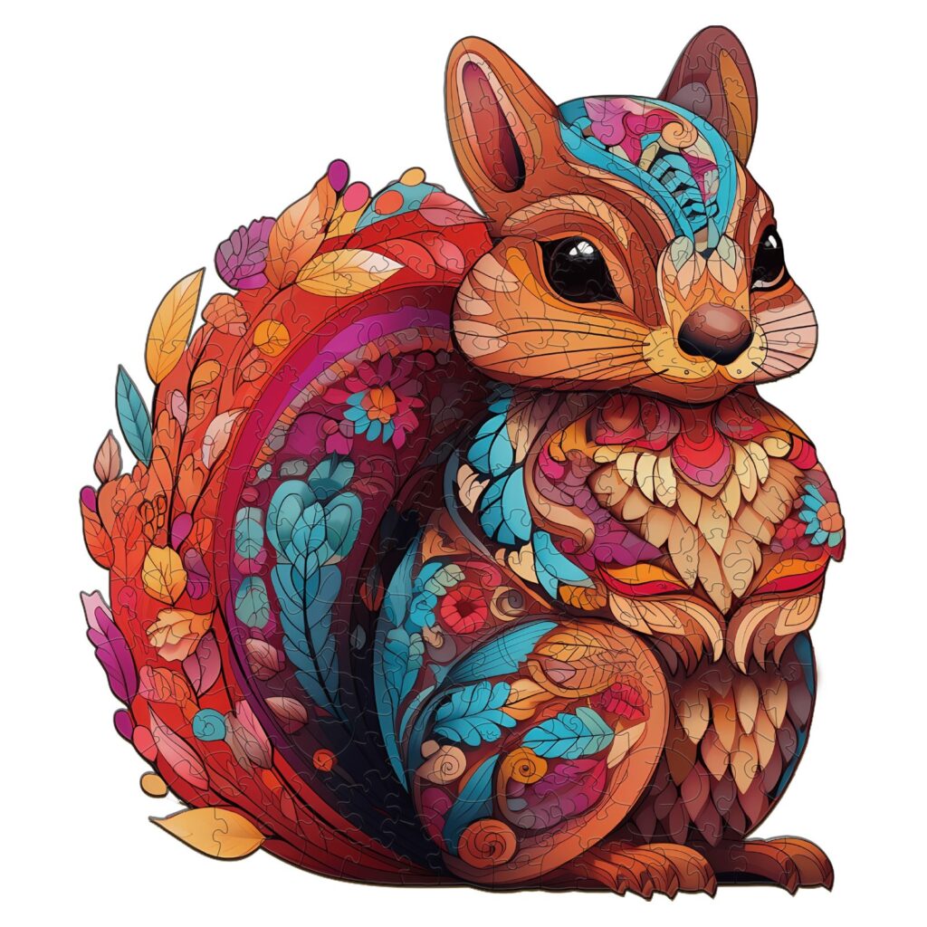 Wooden Jigsaw Puzzle-Playful Squirrel 66d287434ef30