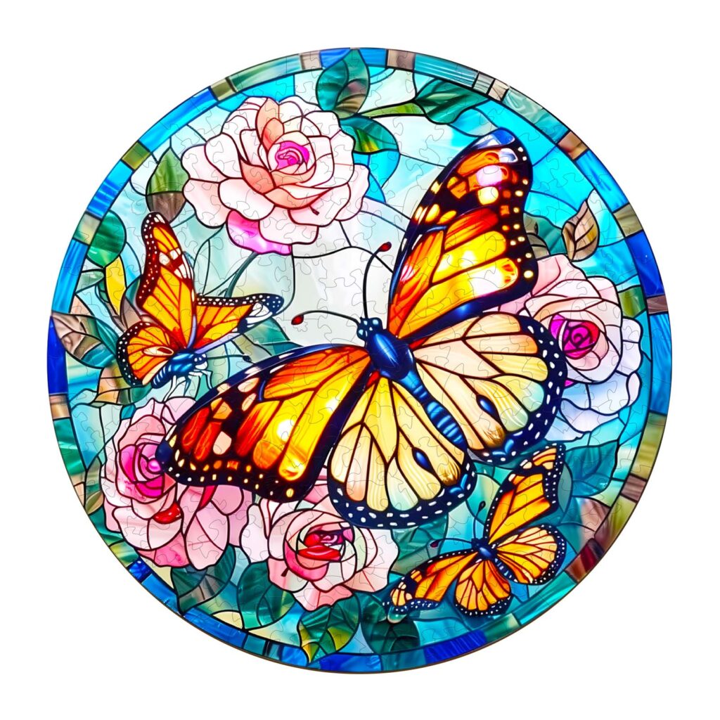 Wooden Jigsaw Puzzle – Stained Glass Butterfly 66d2919e853b7