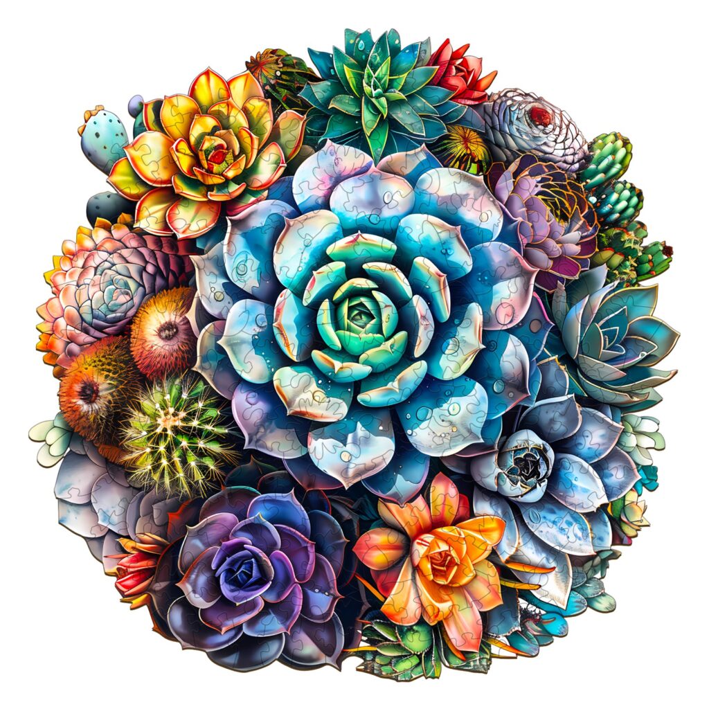 Wooden Jigsaw Puzzle – Succulent Plants 4 66d19a083a057
