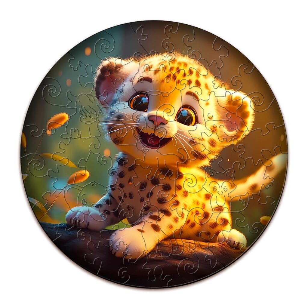 Children Wooden Jigsaw Puzzle-Cute Leopard 66df3c74c74de