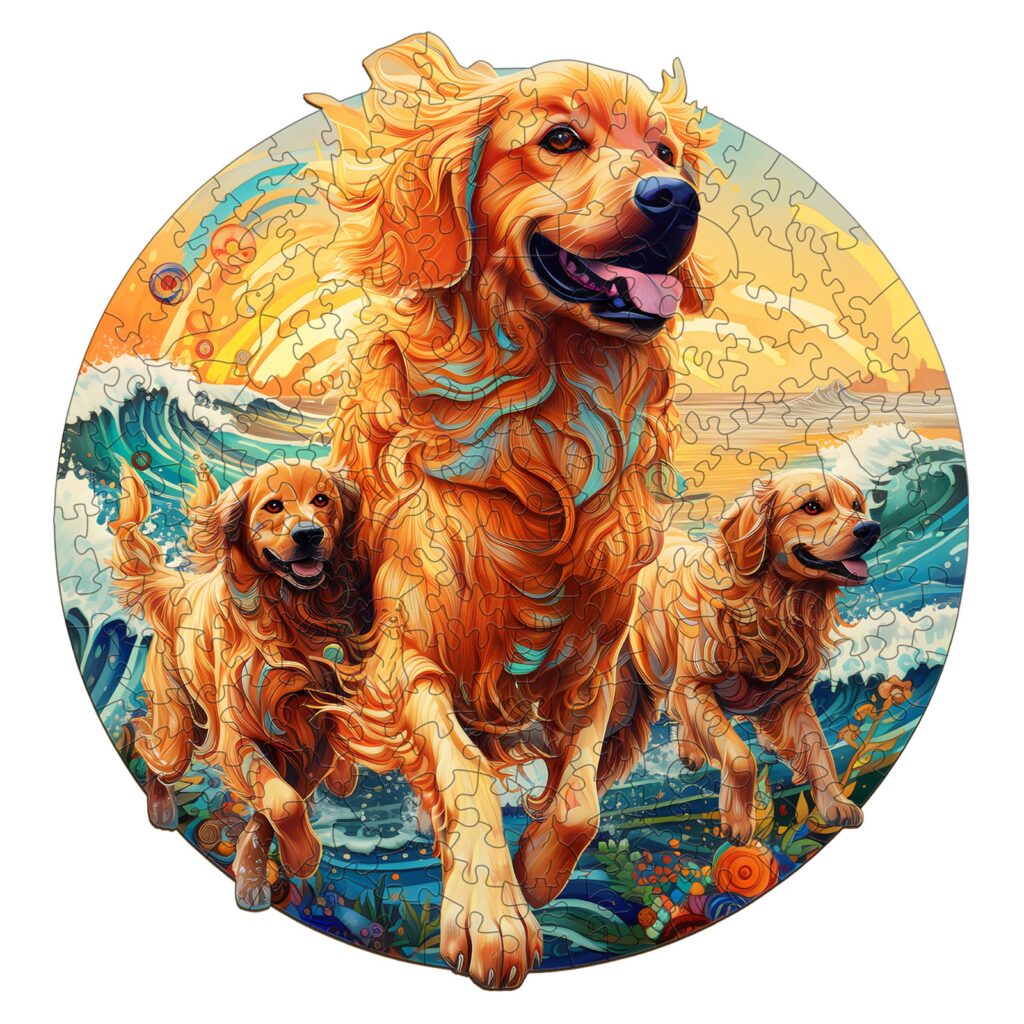 Wooden Jigsaw Puzzle – Beach Golden Family 66d9128bc9b6b