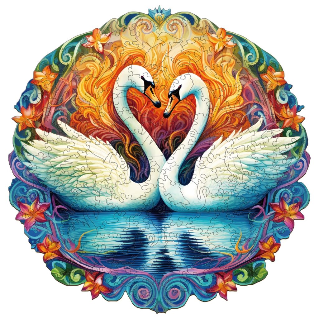 Wooden Jigsaw Puzzle-Beautiful swan2 66d5069f3db3b
