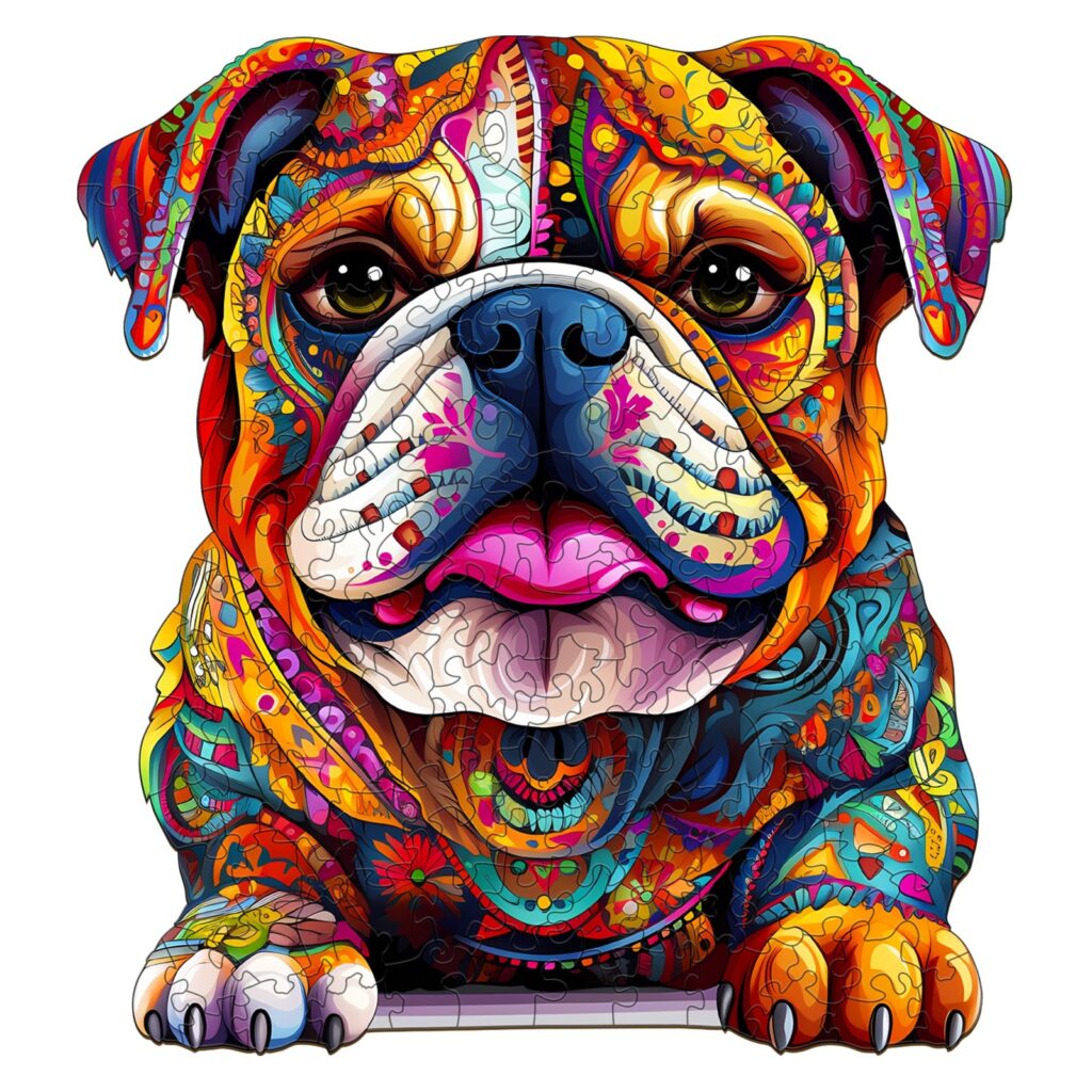 Wooden Jigsaw Puzzle-Bulldog 66d88224384f0