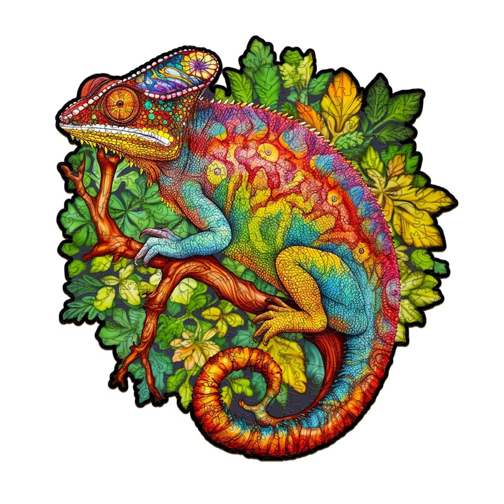 Wooden Jigsaw Puzzle-Chameleon 66dad8511a05b