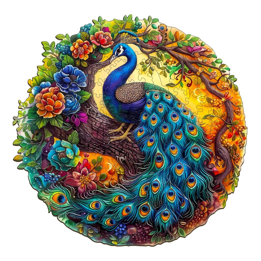 Wooden Jigsaw Puzzle-Charming Peacock 2 66d46219152a0