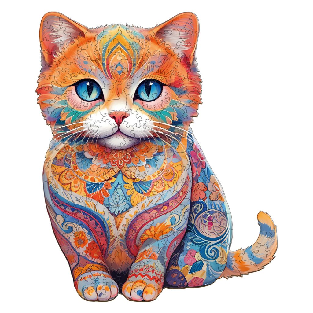 Wooden Jigsaw Puzzle – Cute Scottish Cat 66db0bd11a73f