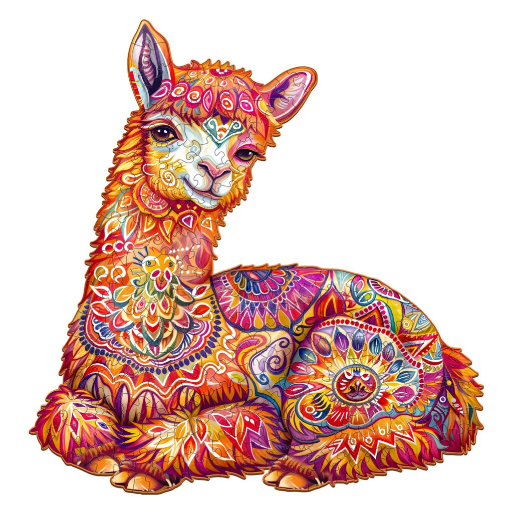 Wooden Jigsaw Puzzle – Elegant llama 66e135ac21a49