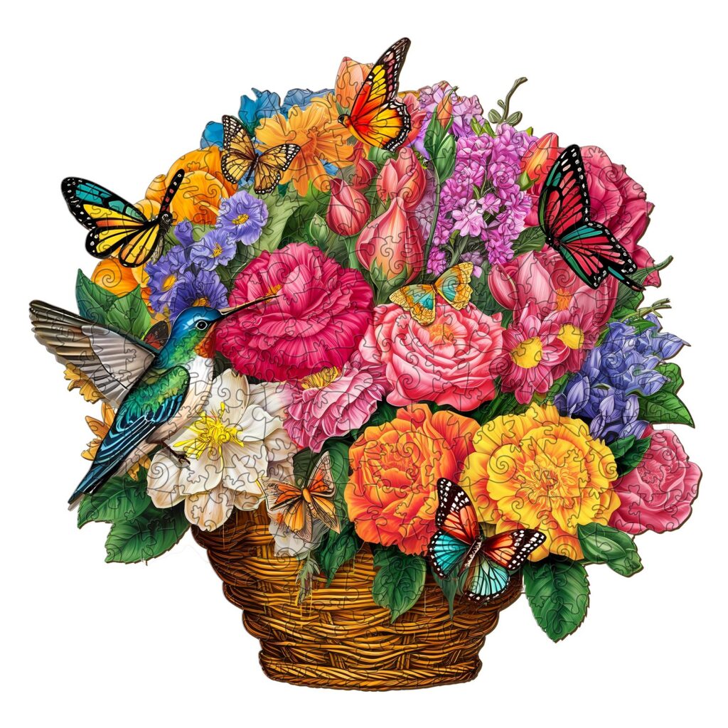 Wooden Jigsaw Puzzle-Flower Basket 66d6a32808a0f
