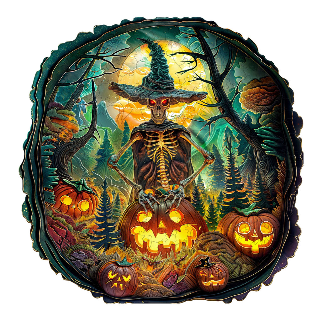 Wooden Jigsaw Puzzle-Halloween Skeleton 66de25fb836b4