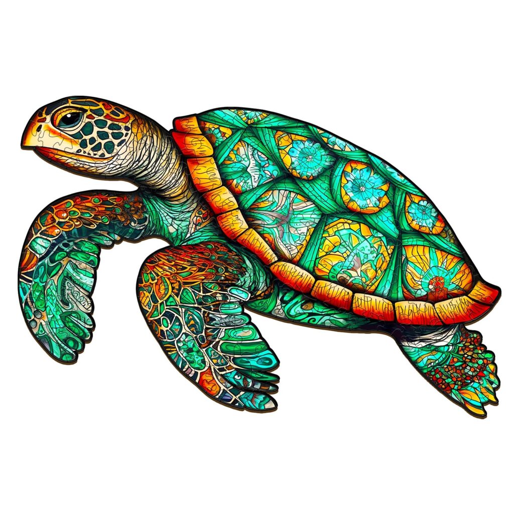 Wooden Jigsaw Puzzle-Graceful Sea Turtle 66d457becfd6d