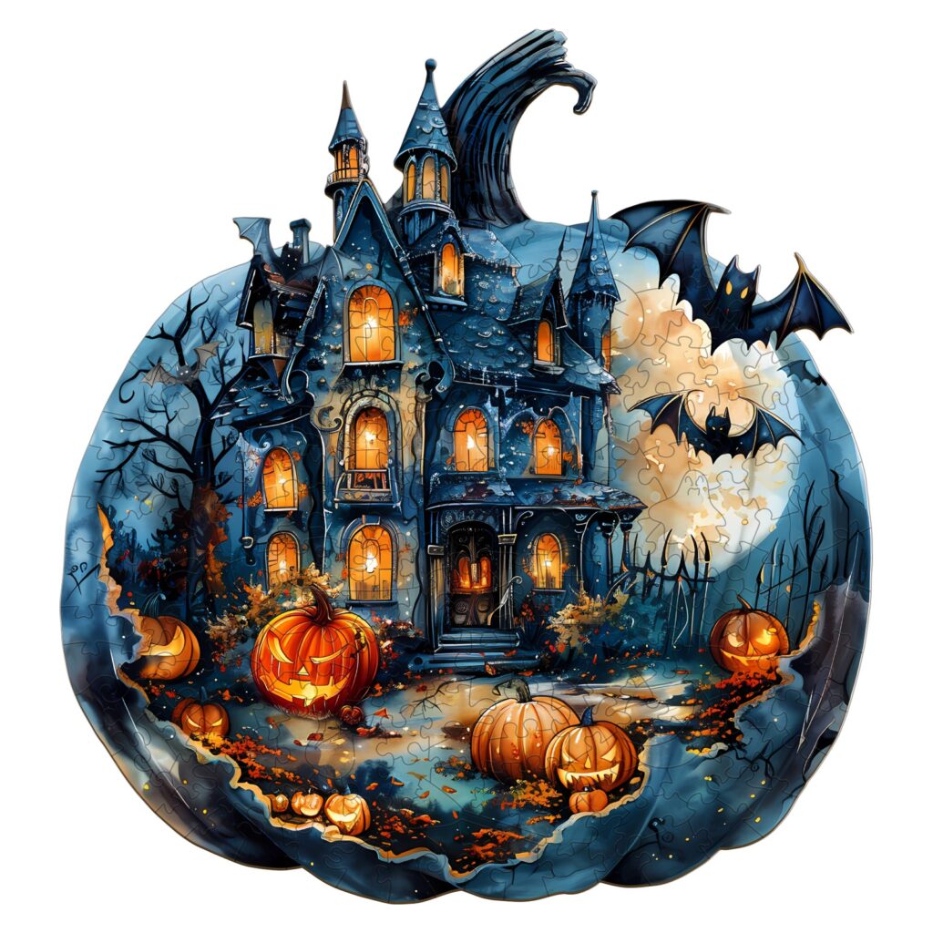 Wooden Jigsaw Puzzle-Halloween Pumpkin 66d9085dccb96