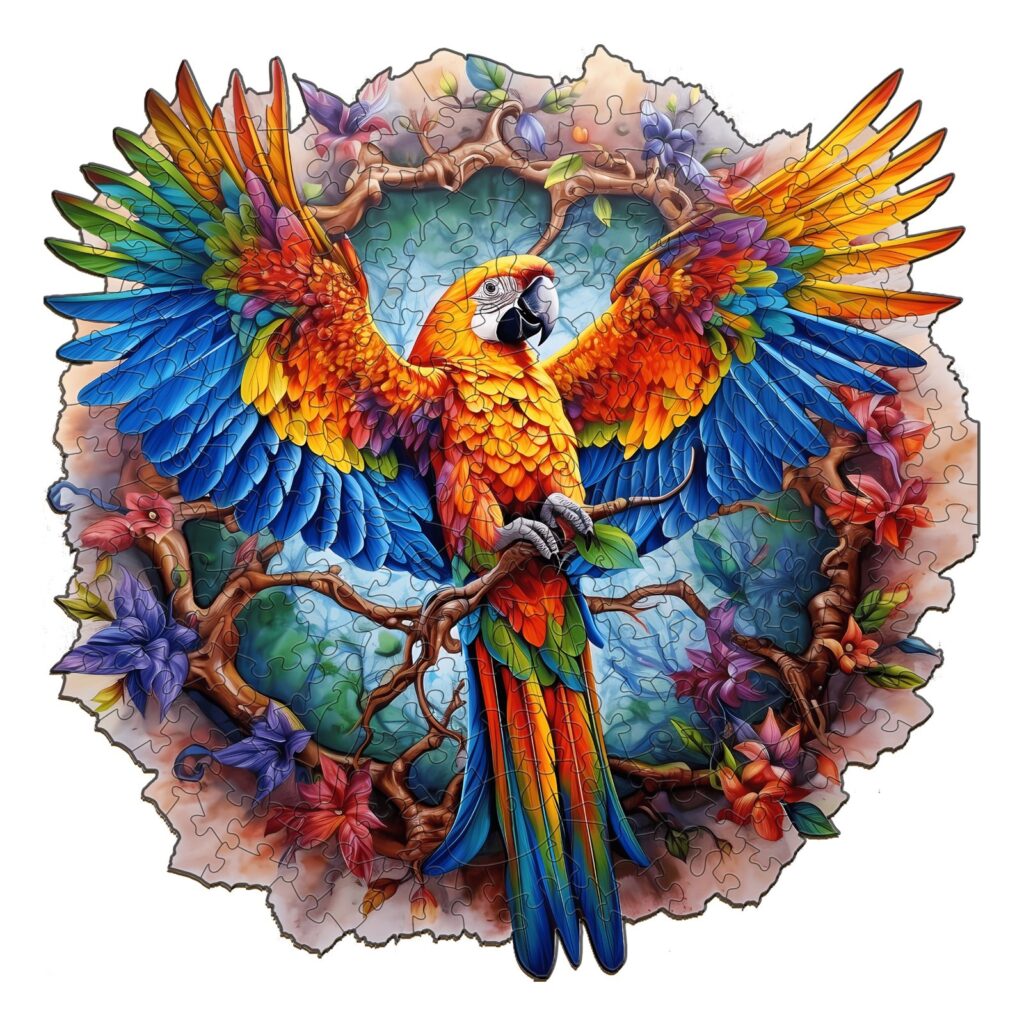 Wooden Jigsaw Puzzle-Lively Parrot 66d7001242ee6