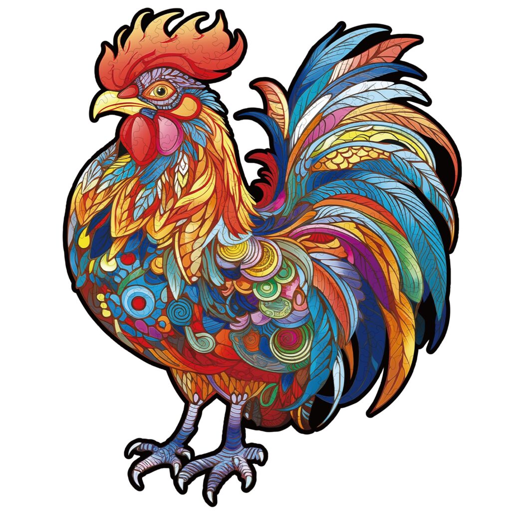 Wooden Jigsaw Puzzle-Majestic Cock 66d6f59334652