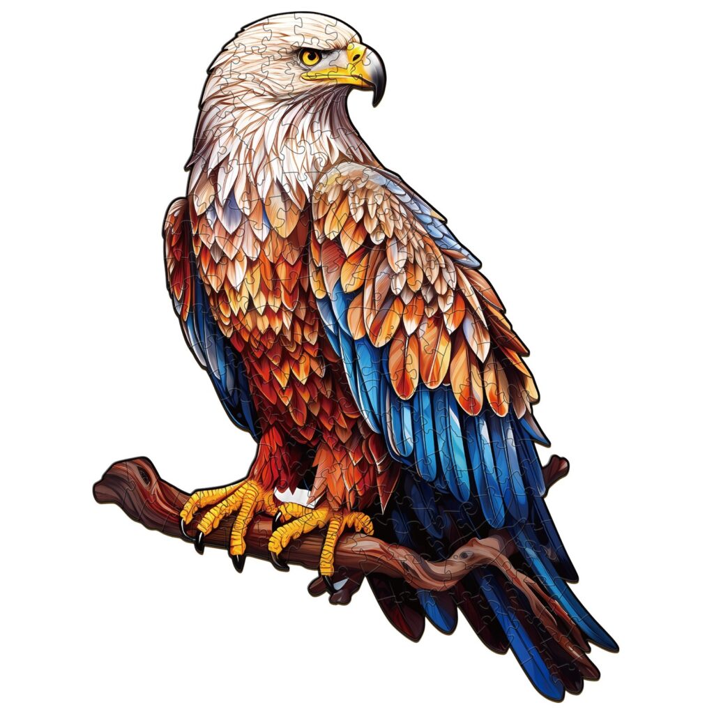 Wooden Jigsaw Puzzle-Mighty Bald Eagle 66eed3724134e