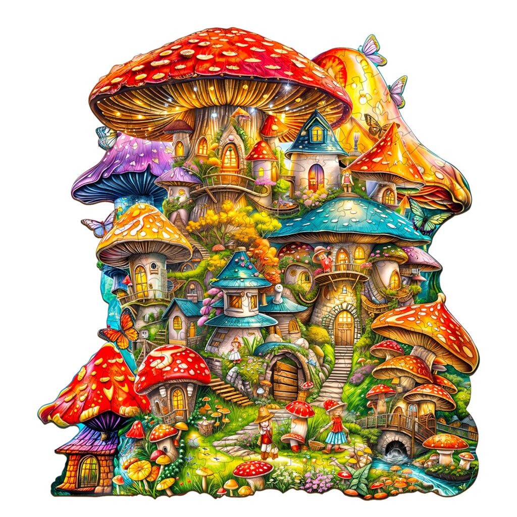 Wooden Jigsaw Puzzle – Mushroom House 66d47662eff79