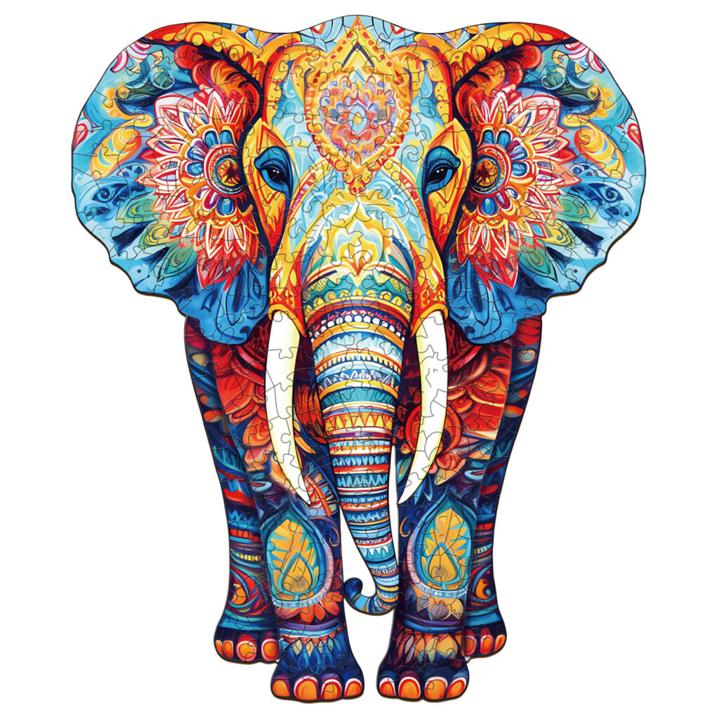 Wooden Jigsaw Puzzle – Orange Elephant 66d6e894d6fc9