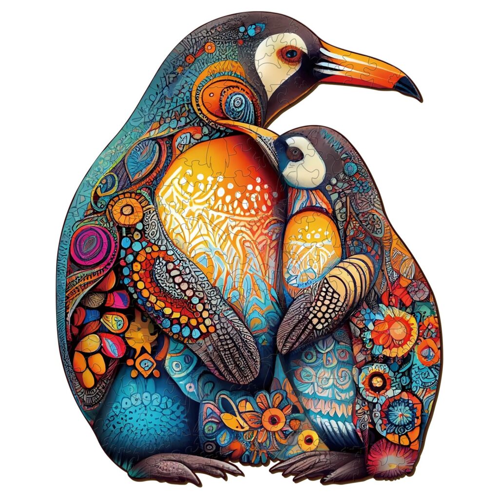 Wooden Jigsaw Puzzle-PENGUIN FAMILY 66dc603107311
