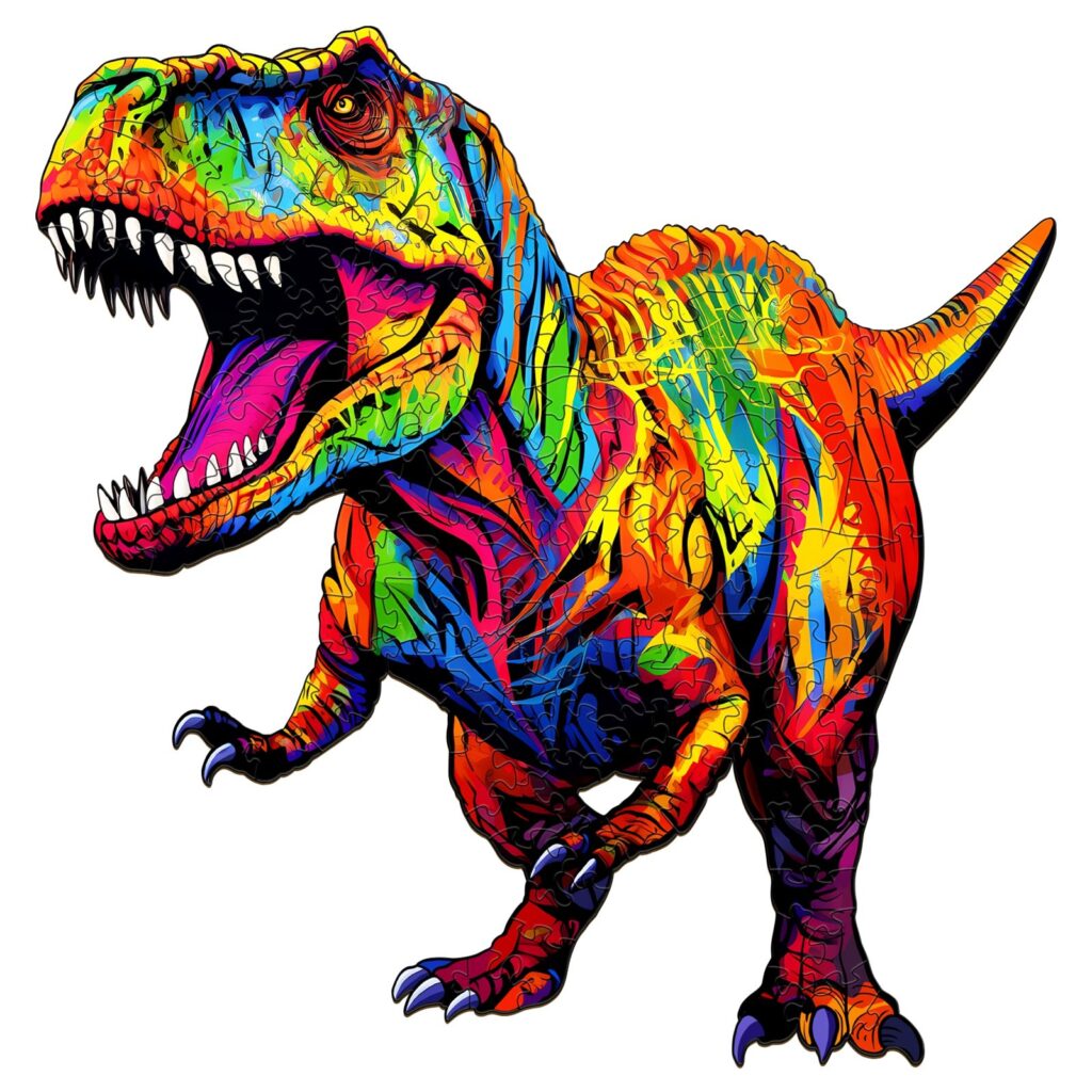 Wooden Jigsaw Puzzle-Roaring T-rex 66dbd033d174a