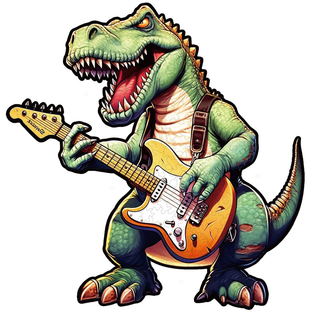 Wooden Jigsaw Puzzle-Rock T-Rex 66da66eb0926f