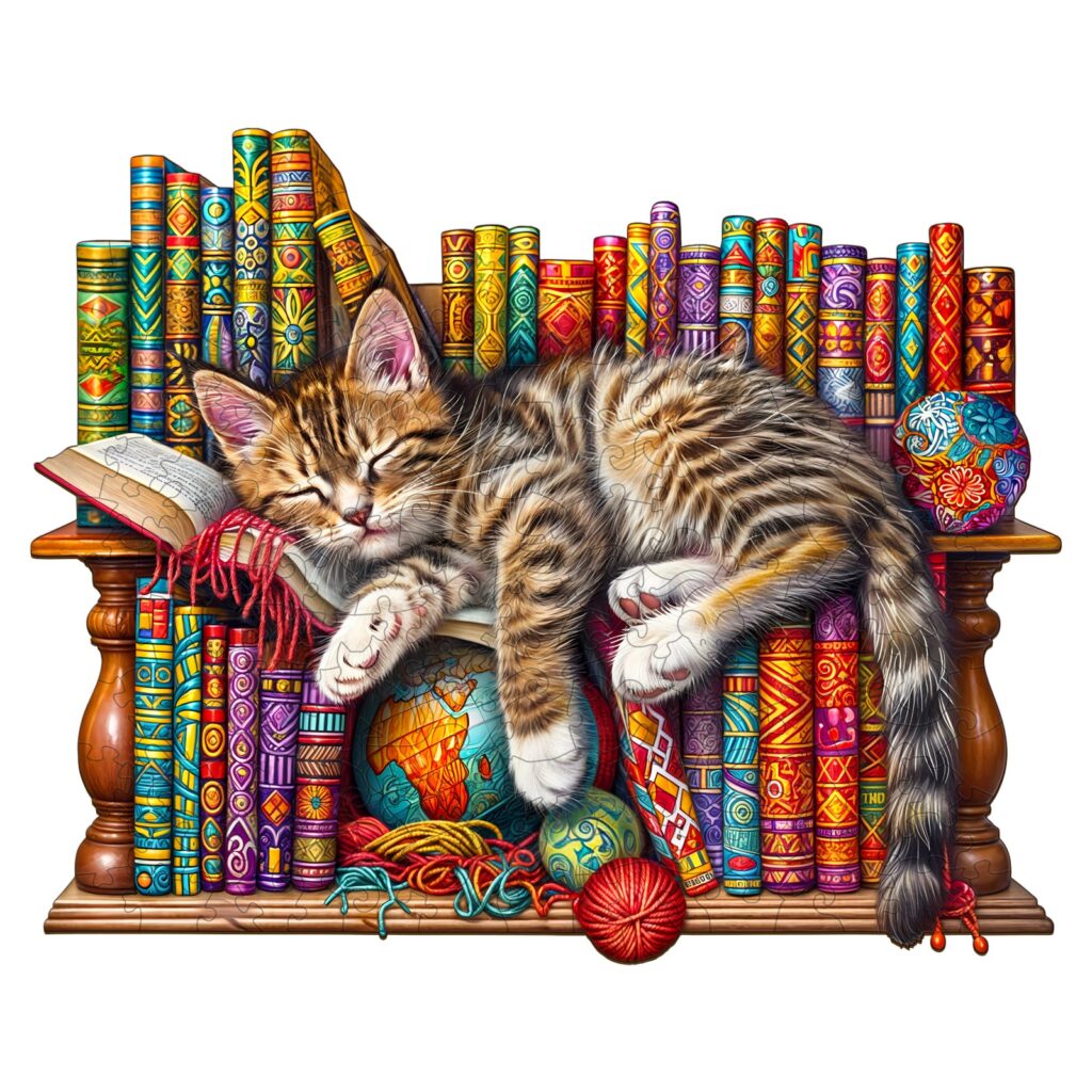 Wooden Jigsaw Puzzle – Sleepy Cat 66de977368766