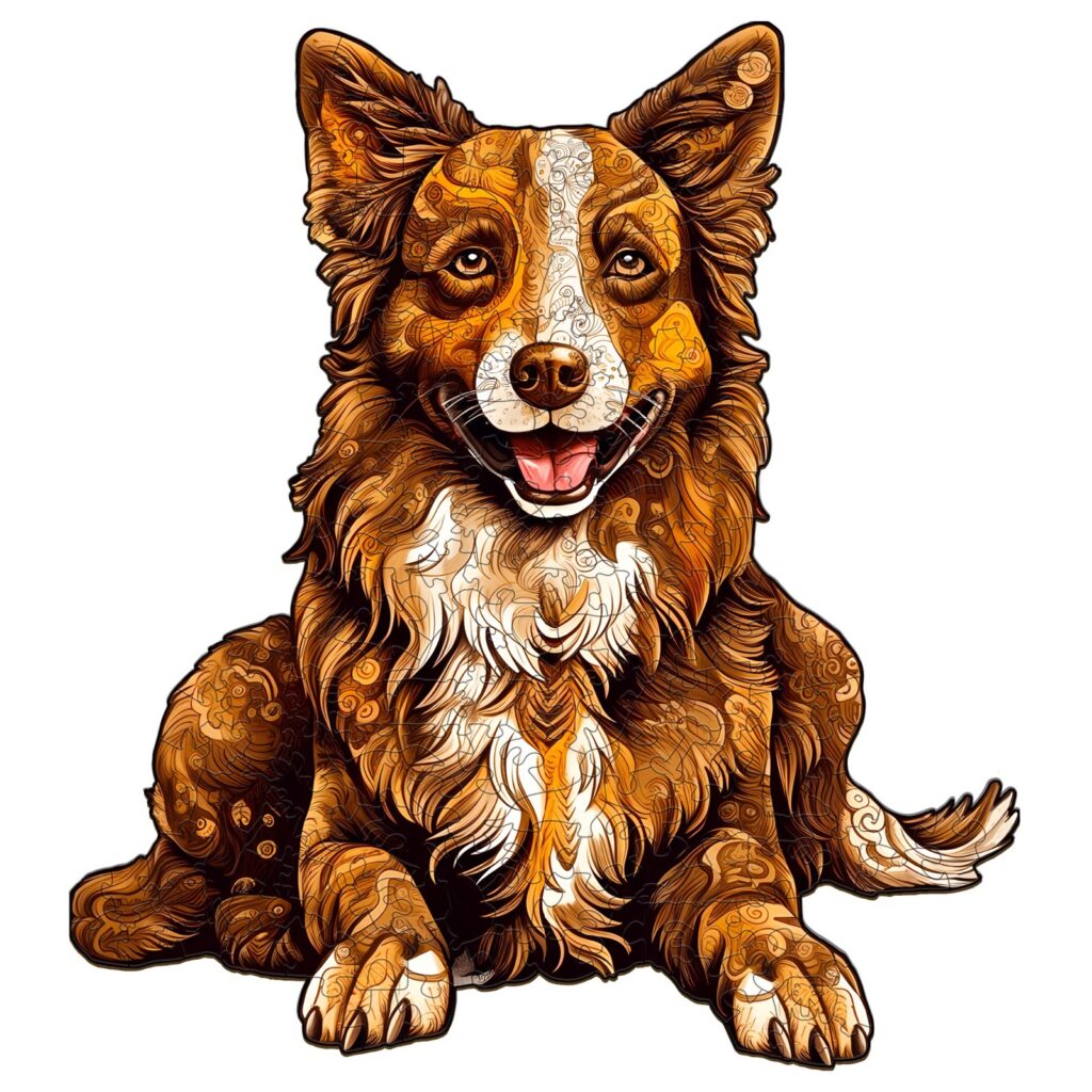 Wooden Jigsaw Puzzle-smart border collie 66dce658e3005