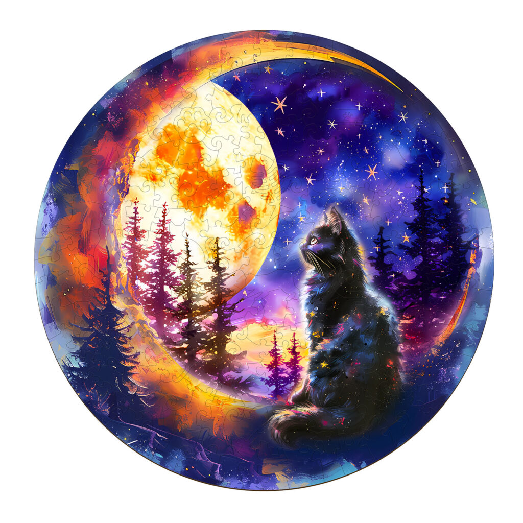 Wooden Jigsaw Puzzle-Starry Cat 66d60865d6c2c