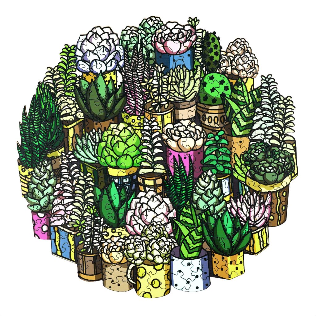 Wooden Jigsaw Puzzle-SUCCULENT PLANT 66d82b13c703b