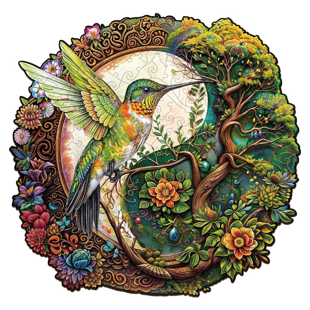 Wooden Jigsaw Puzzle-Yin Yang Hummingbird 66d98e471898d