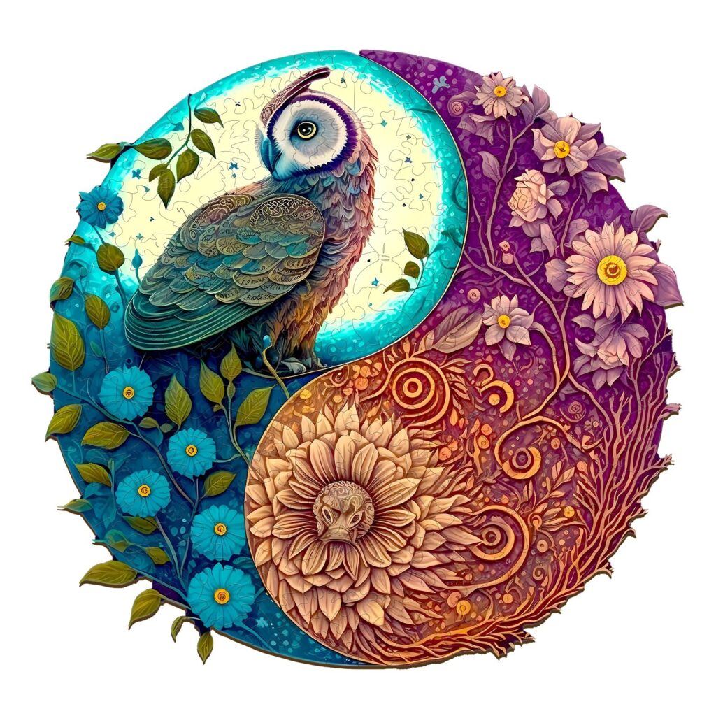 Wooden Jigsaw Puzzle-Yin Yang Owl 2 66eeb481c8fa1