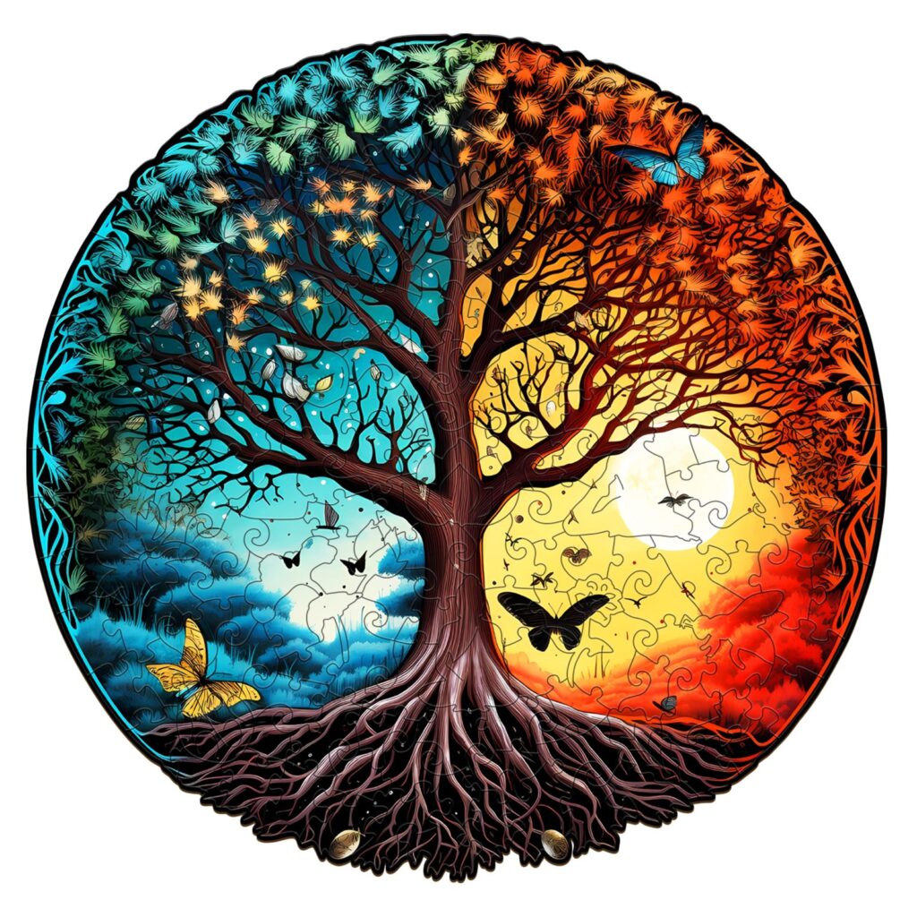 Wooden Jigsaw Puzzle- YIN YANG TREE OF LIFE-6 66de63ecbe20f